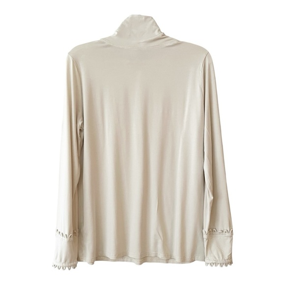 Soft Surroundings Cream Mockneck Top with Button Detail Size Medium - Picture 6 of 11